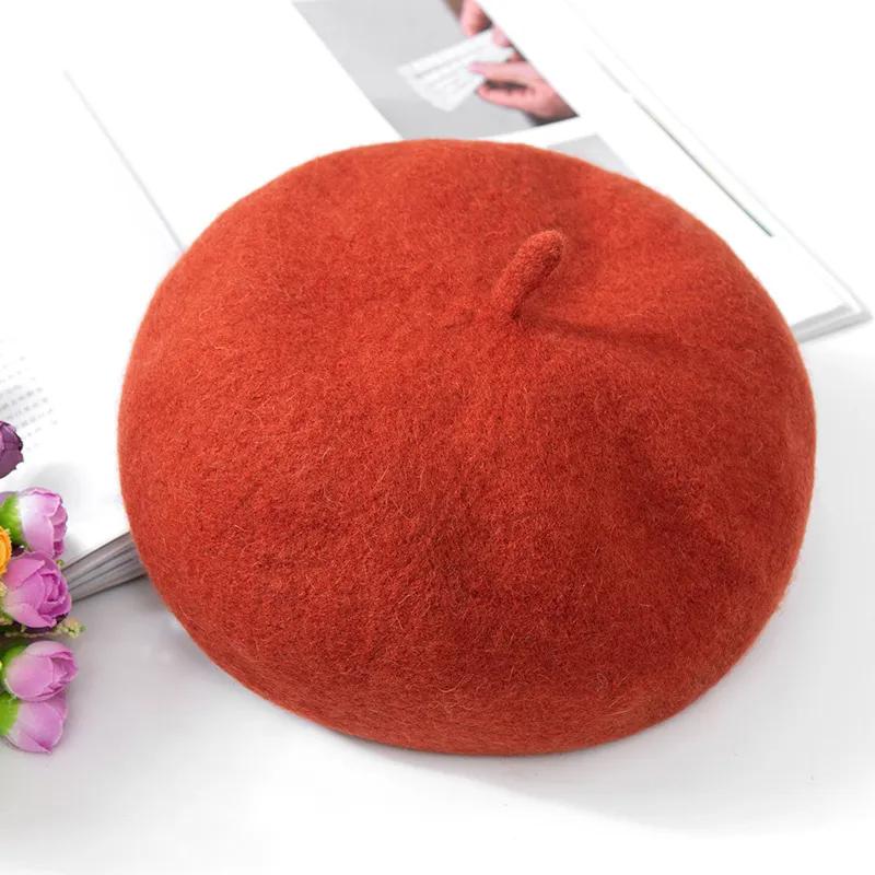 Women's Autumn and Winter Hats Plus Velvet Thickening Warm Ear Protection Knitted Hat Beret Rabbit Fur Hat Woolen Hat Women