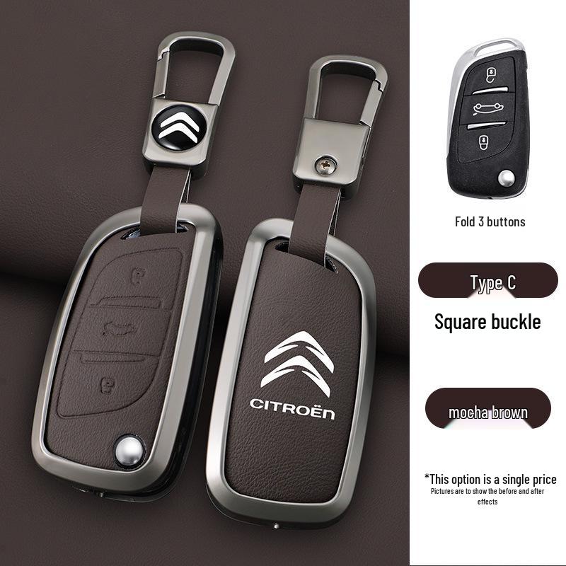 Чехол для ключа Citroen для C4/C5 (2011-2013) Модели - Складная металлическая пряжка-ракушка