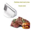 Stainless Steel Square Patty & Steak Press - Manual Teppanyaki & Hamburger Tool