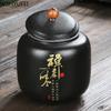 WSHYUFEI черная керамическая чайная банка, китайская фарфоровая керамическая банка, портативная герметичная банка для хранения, чайные коробки, резервуар для хранения конфет, специй
