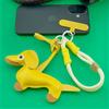 Dachshund Bag Pendant Premium Cartoon Dachshund Mobile Phone Chain Rope Leather Puppy Ins Bag Pendant Miu