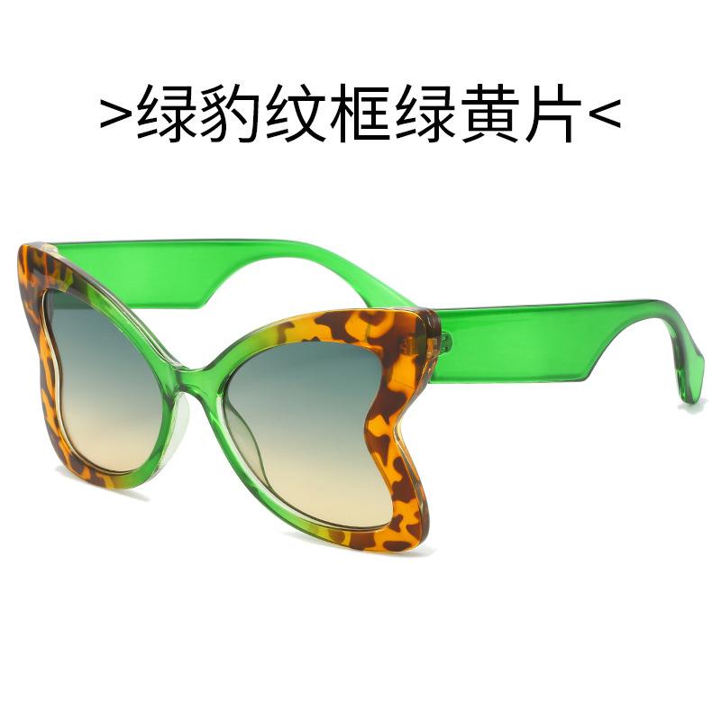 Leopard-print sunglasses, women's fashion eyewear with a butterfly design