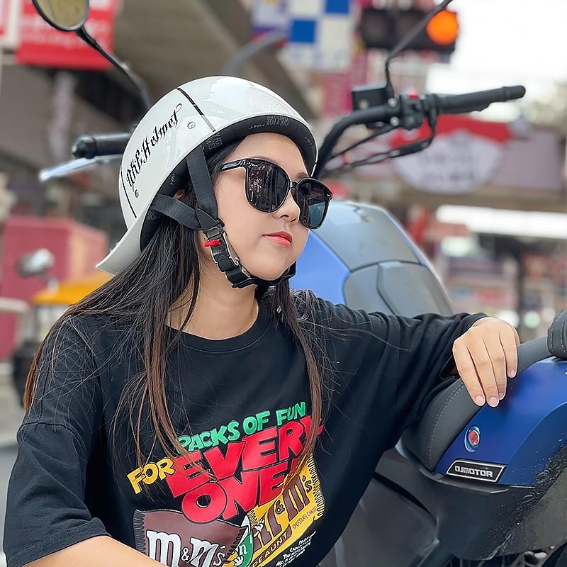 Womens Retro Half Helmet Electric Scooter Motorcycle ABS Safety With 3C Certification