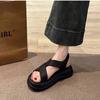 Thick-soled Muffin Cool Slippers for Women's Summer Wear 2025 New Heightened High-heeled Soft-soled Skirt with Non-slip Beach Sandals
