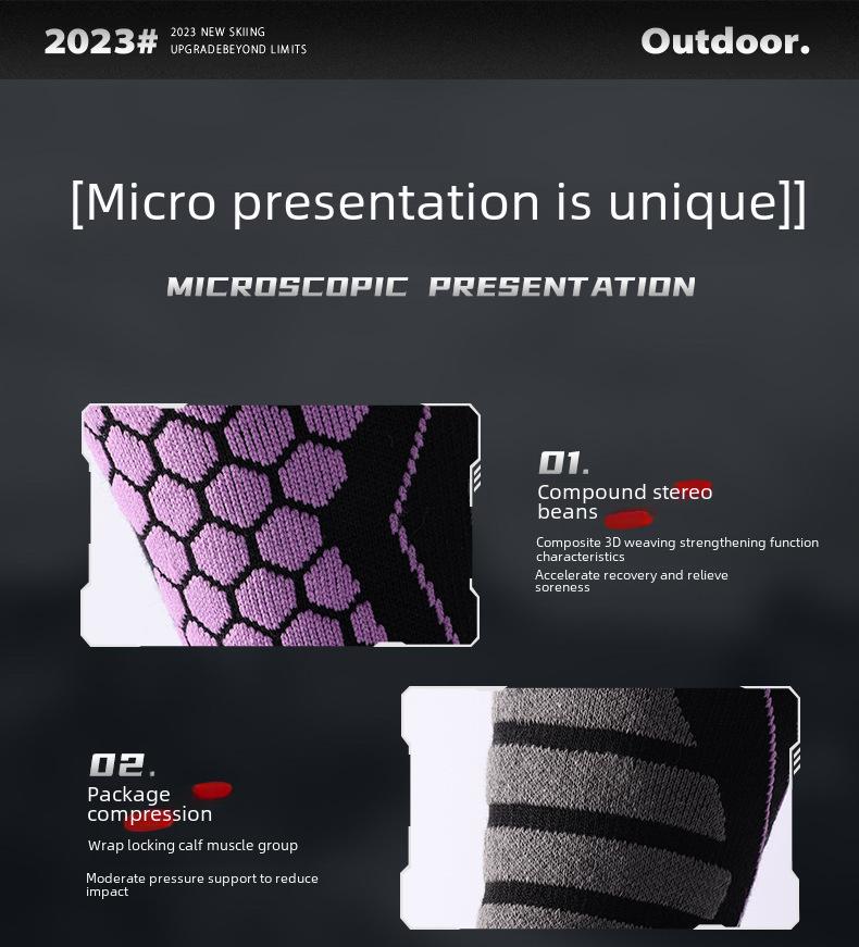 Зимние профессиональные шерстяные лыжные носки — теплые, быстросохнущие и ветрозащитные DWZ04