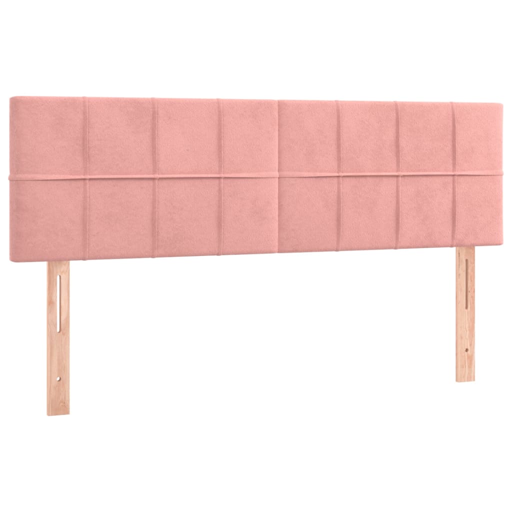Vidaxl Zagłówek Do Łóżka Z Led, Różowy, 144X5X78/88 Cm, Aksamit