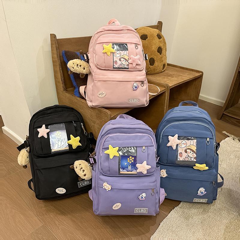 Women Large Capacity Nylon Backpack Junior School Student Schoolbag