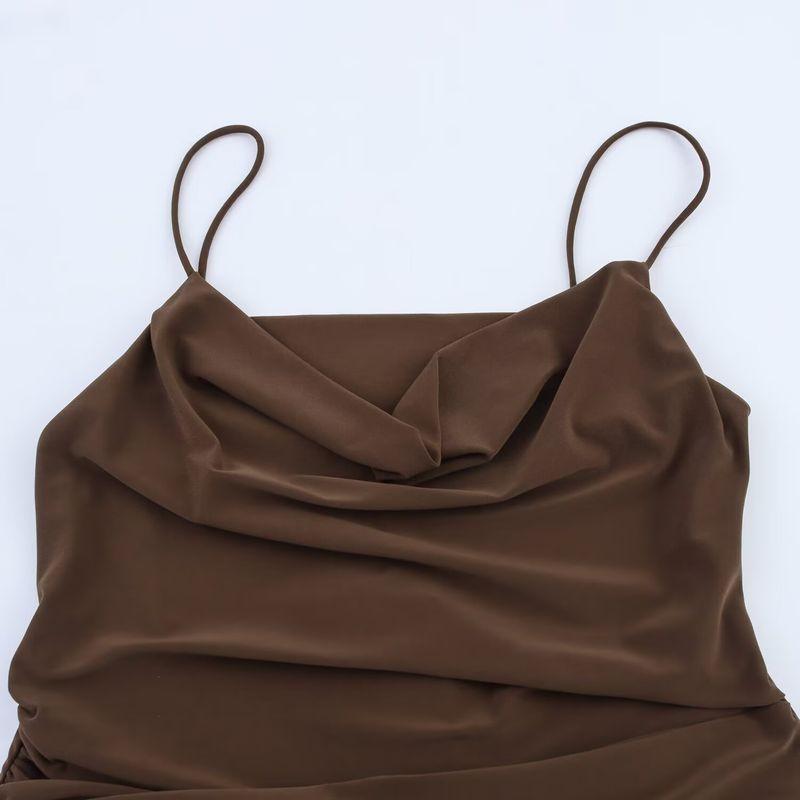 Kaslead New Women Clothes Western Style Pleat Decoration Sleeveless Midi Dress 1165016 300