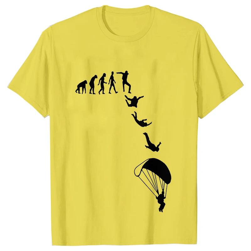 Men Tshirt Funny Skydiving Graphic Y2k Tops Sky Diving Short Sleeve Tees Skydiver Clothing Parachute Evolution Jumping Shirts