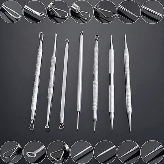 Useful Dual Head Design Acne Needle Stainless Steel White 10 Cm 1 Pc