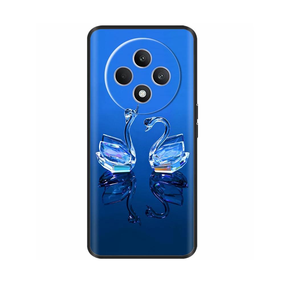 Чехол для Oppo Reno12 F CPH2687 Чехол Милое Сердечко Мягкий Черный Силикон Защитные Чехлы для Reno 12F Reno12F 5G 2024 Fundas