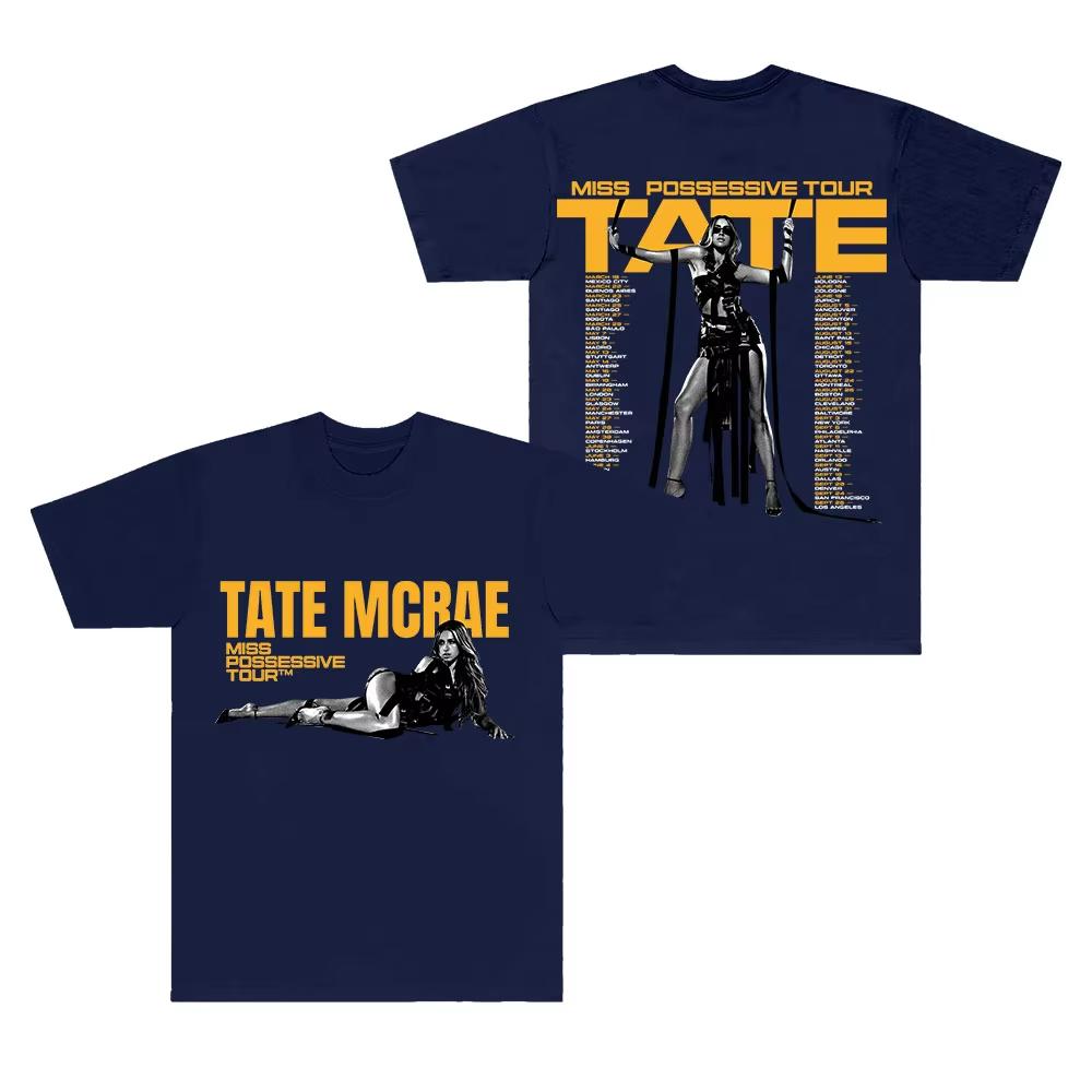 Singer Tate McRae Printing Cotton T Shirts SO CLOSE TO WHAT Album T-shirt Loose Casual Vintage Tops Sports Streetwear Unisex