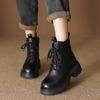 Женская обувь из натуральной кожи Универсальные легкие противоскользящие ботильоны на толстом каблуке