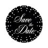 Darling Souvenir DIY Round 45 Pcs Black Polka Dot Save The Date Wedding Stickers-1.6
