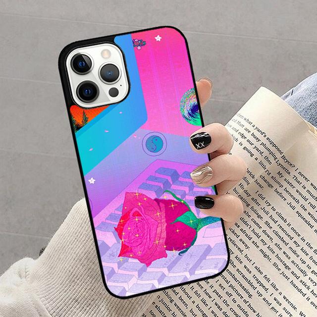 Эстетичный триповый чехол для телефона Vaporwave Capa для iPhone 17 Air 16 16e 15 Plus для Apple 13 11 12 14 Pro Max Чехол fundas