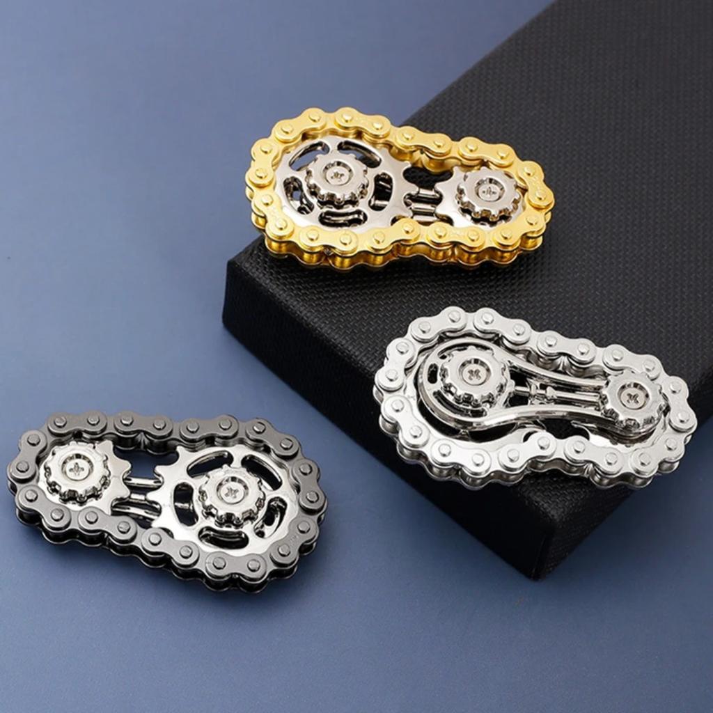 Sprockets Flywheel Finger Tip Antistress Anxiety Metal Bike Chains Fidget Toys for Adult Kids