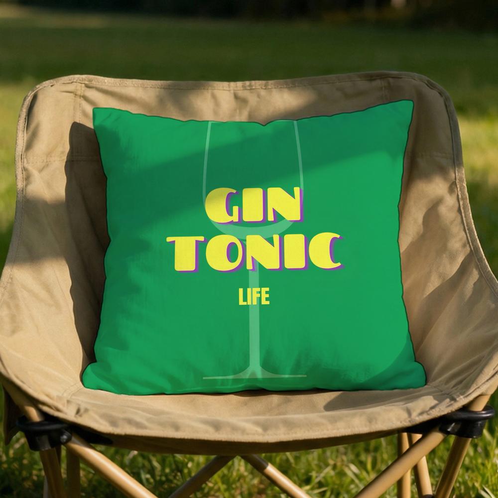 Gin Tonic Cocktail Print Cushion Cover Soft Reversible Durable Pillow Cover MultiScene Use for Home Car Daily Comfort