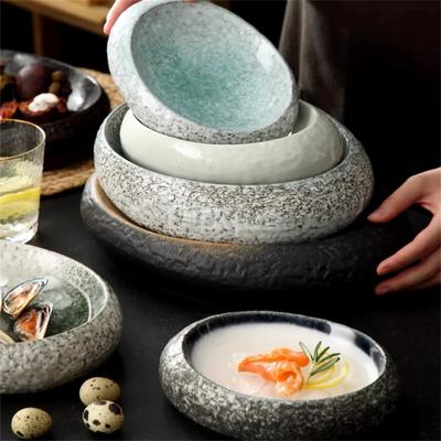 Морепродукты Креативный Каменный Узор Керамическая Миска Толстый Край Миска для Суши Сашими Десертные Миски Суповые Миски Специальная Посуда для Ресторана