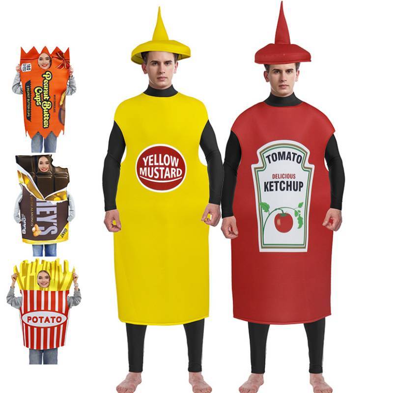 Halloween Snack Party Cosplay Costume For Adults With Polyester Fabric For Stage Performances