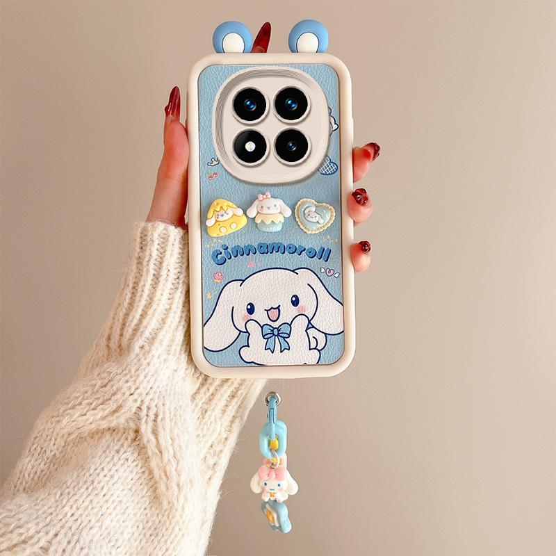 KEYSION Милый чехол с 3D-мультяшным рисунком для Redmi Note 14 Pro 5G 14 Pro+ с браслетом, силиконовый противоударный чехол для телефона Xiaomi POCO X7