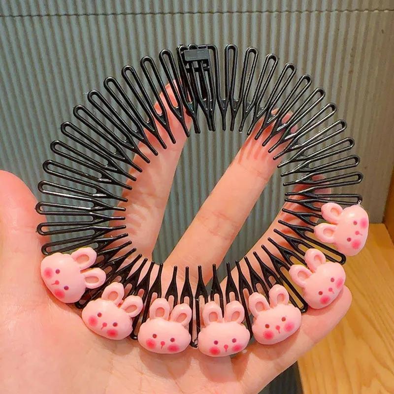 Детская красочная расческа в форме фруктового сердца, сломанная повязка на голову, заколки для волос, милый головной убор в виде кролика, аксессуары для волос принцессы для девочек, 1 шт.