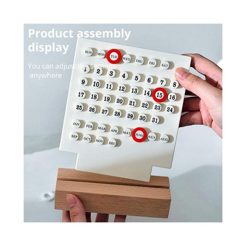 Acryl-Holzsockel, Handgefertigt, DIY-Kalender, Büro, Schreibtisch, Heimdekoration, Digital, Kleine Ornamente, Schwarz