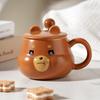Творческий мультфильм керамическая чашка с крышкой высокая стоимость бытовой пара стакан воды подарочная коробка с рукой подарочный стиль