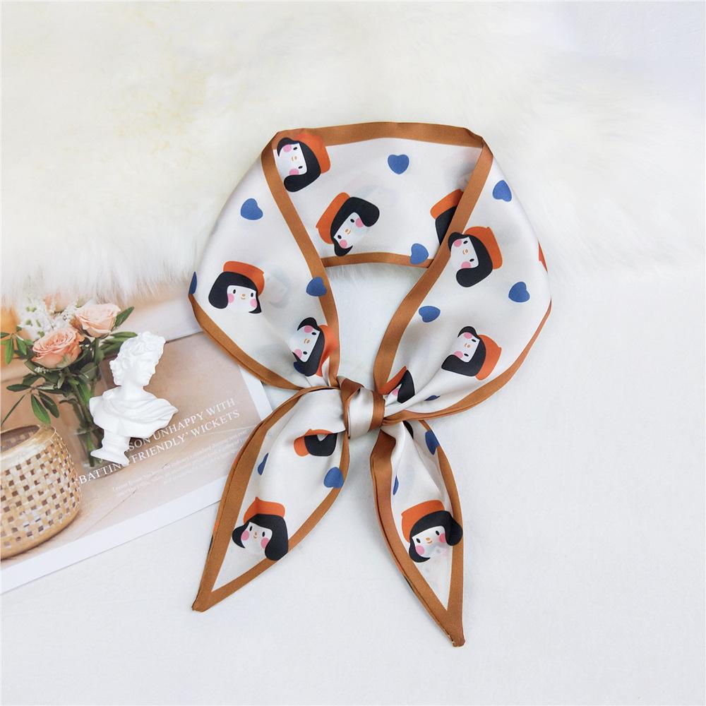 Двусторонний остроконечный шарф для женщин на весну и осень. Тонкая и длинная лента для сумки на запястье. Универсальный декоративный маленький шарф.