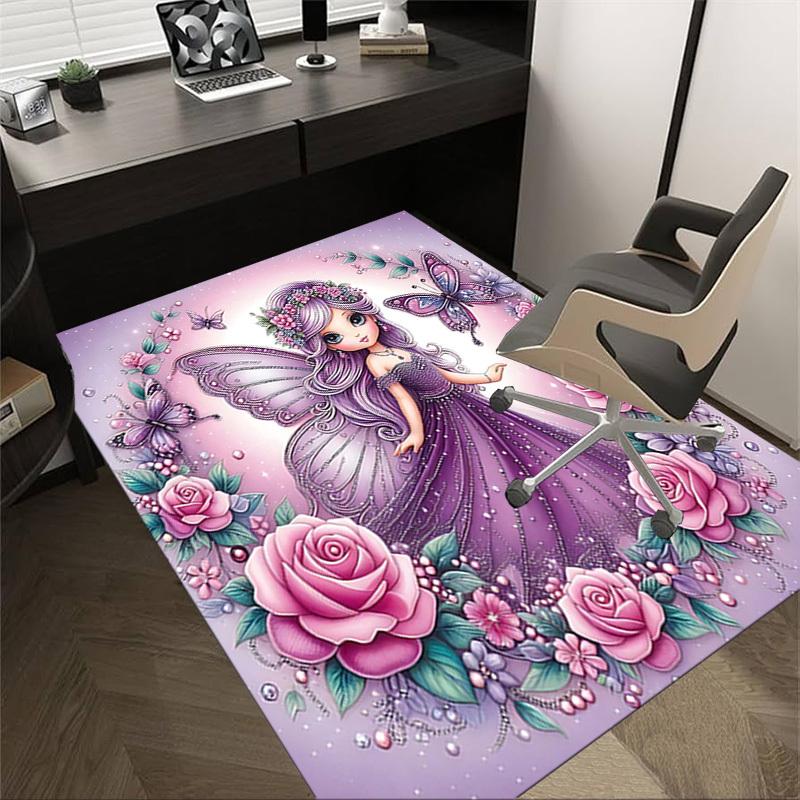 1PC Fairy Butterfly Extra Large Non-Slip Floor carpet, Office, family, bedroom, Studio - Large Area Rug Indoor Rugs, Vibrant Colors-A255