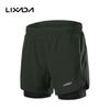 Lixada Мужские шорты для бега 2-в-1 Быстросохнущие дышащие шорты для активных тренировок Бег Велоспорт