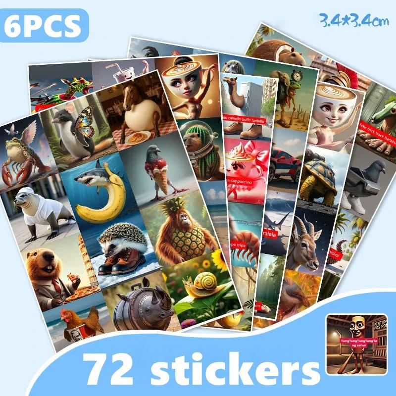 Tung Tung Sahur Итальянский Brainrot Креативный Настольный Декор Коллекция Орнаментов Забавные Наклейки Подарок На День Рождения