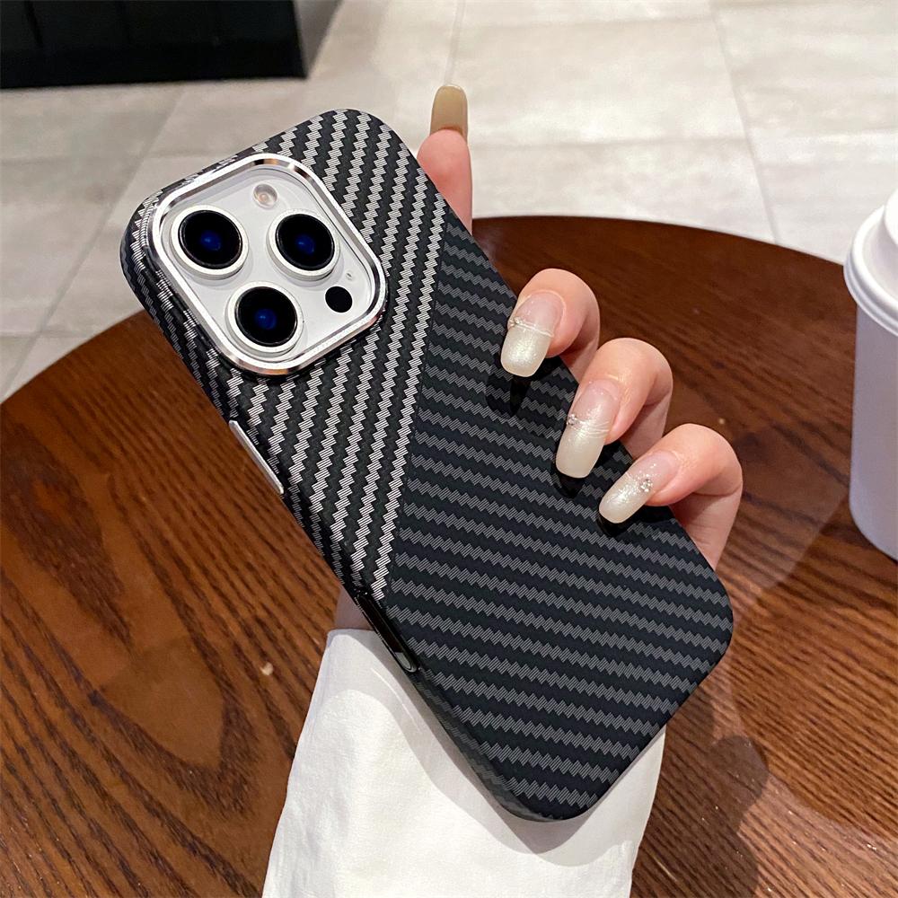 Текстура углеродного волокна Магнитный чехол Magsafe для iPhone 16 Pro Max 16 Plus Беспроводная зарядка Кнопка управления камерой Жесткий чехол
