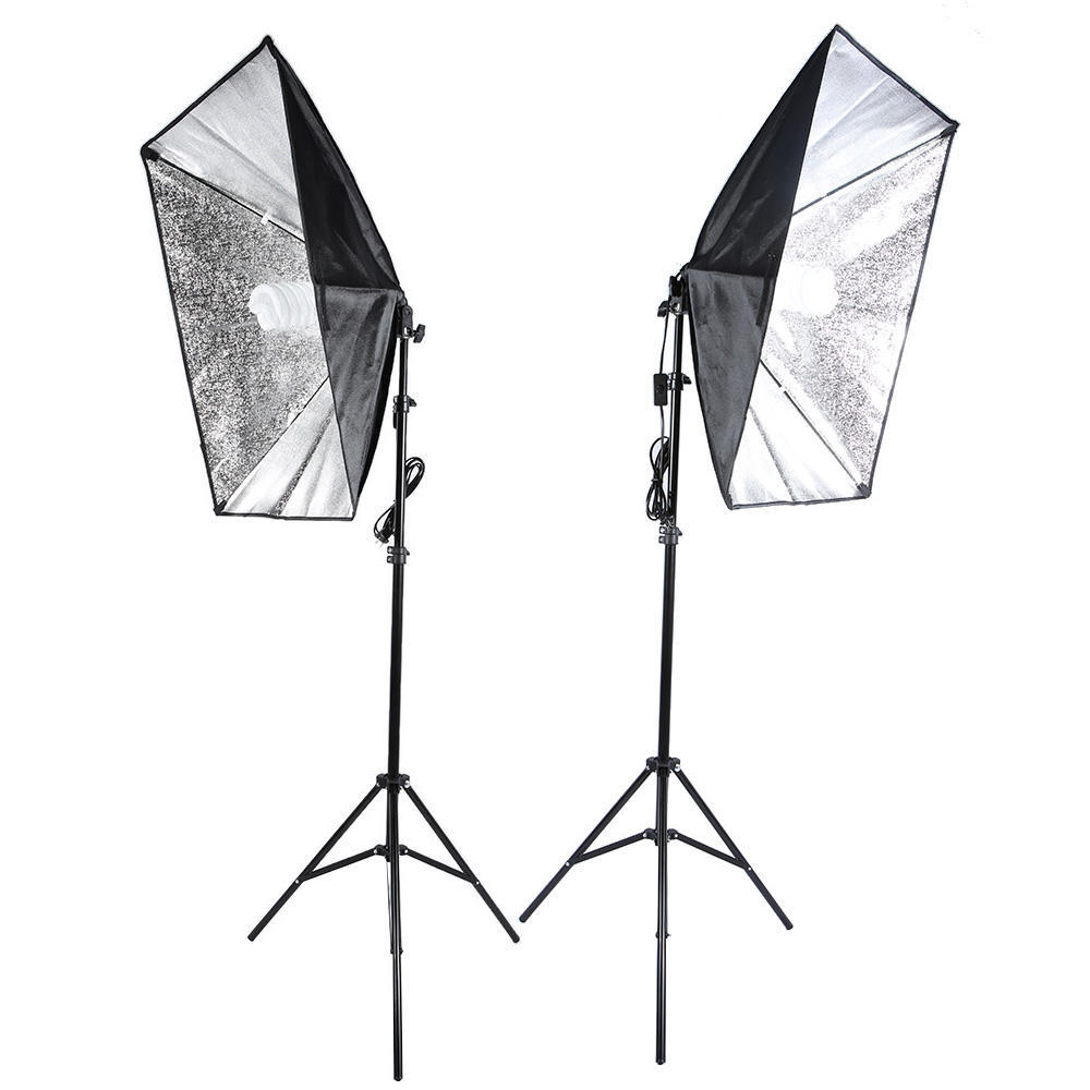 Photography Studio Cube Umbrella Softbox Light Lighting Tent Kit Photo Video Equipment 2 * 135W Bulb 2 * Tripod Stand 2