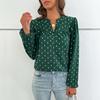 Spring and Autumn Women's Shirt Long Sleeve Polka Dot Design Shirt Top