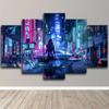 5 шт. Неоновый город Япония сексуальная девушка чудо5 шт. холст настенный художественный принт домашний декор 5 шт. картины плакат HD печать без рамки