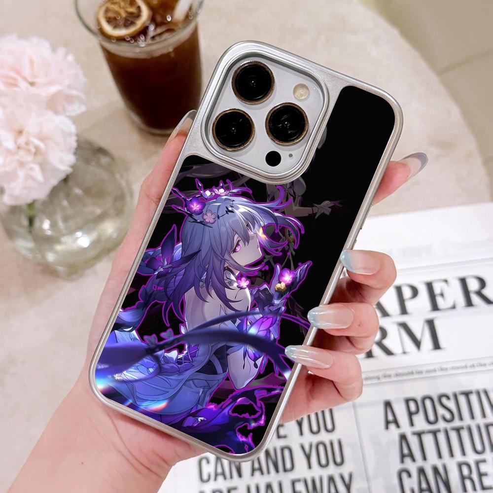 HSR Castorice Серебряное покрытие Чехол для мобильного телефона для iPhone 17 16 15 14 13 12 11 Air Pro Max Plus Цветная обложка
