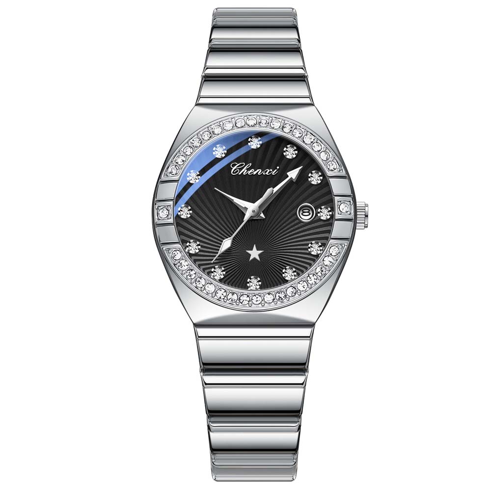 Женские часы Модные платья Кварцевые наручные часы Водонепроницаемые Светящиеся часы для женщин Алмазная шкала Reloj Mujer