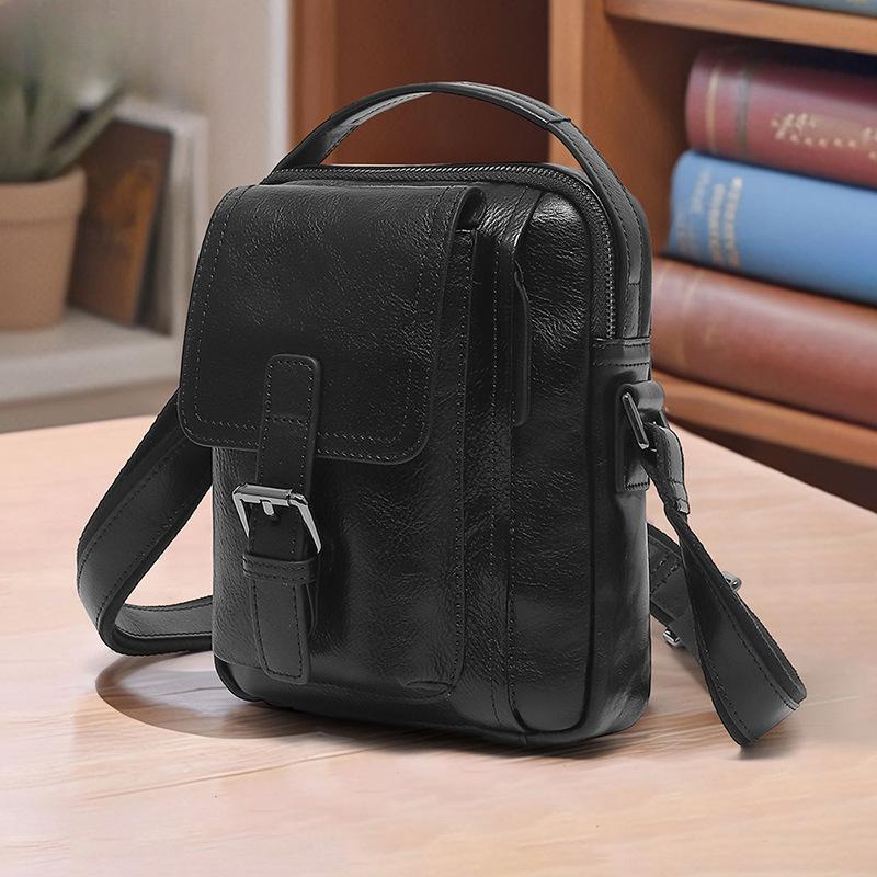 Ретро Мода Классический Трендовый Натуральная Кожа Мужская Сумка Одноплечевая Сумка Мужская Сумка Через Плечо