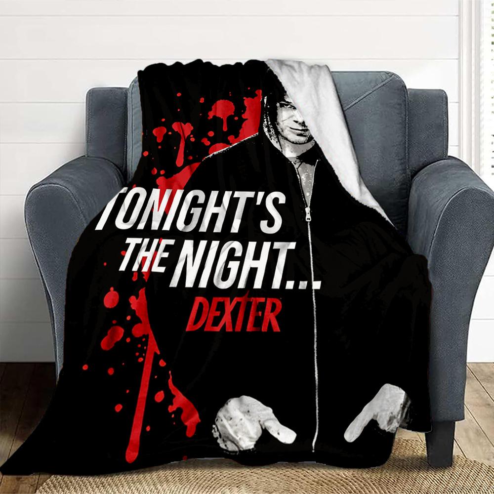 Dexter Night Flannel Blanket Throw Blanket Soft Warm Sofa Bed Camping home Decor Unique Christmas Gift C926123