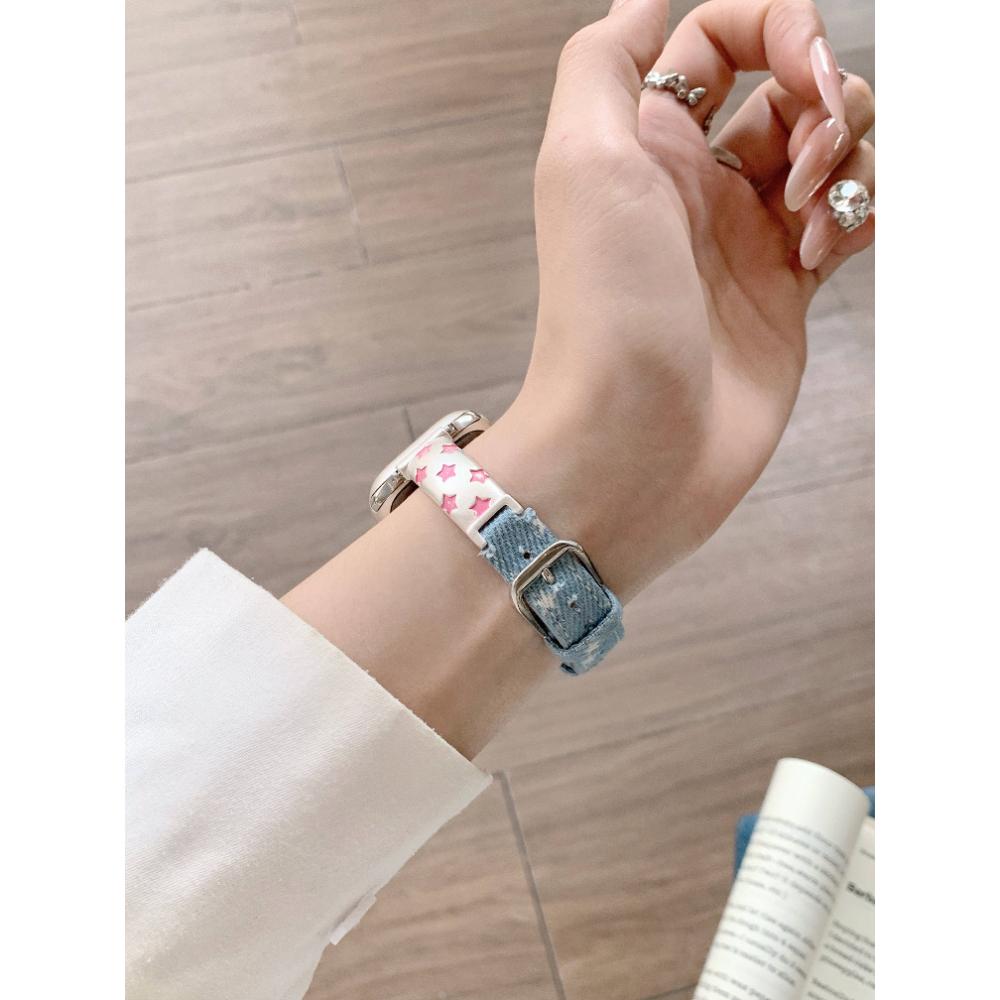 Тонкий кожаный ремешок для iWatch SE 10 9 8 7 6 5 4 3 2 1 Женский браслет для Apple Watch 38мм 40мм 41мм 42мм