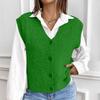 Женский свободный вязаный жилет с V-образным вырезом, однотонный свитер