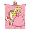 Princess Peach Star Fleece Throw Blanket Super Marioo Blanket for Home Office Super Warm Bed Rug