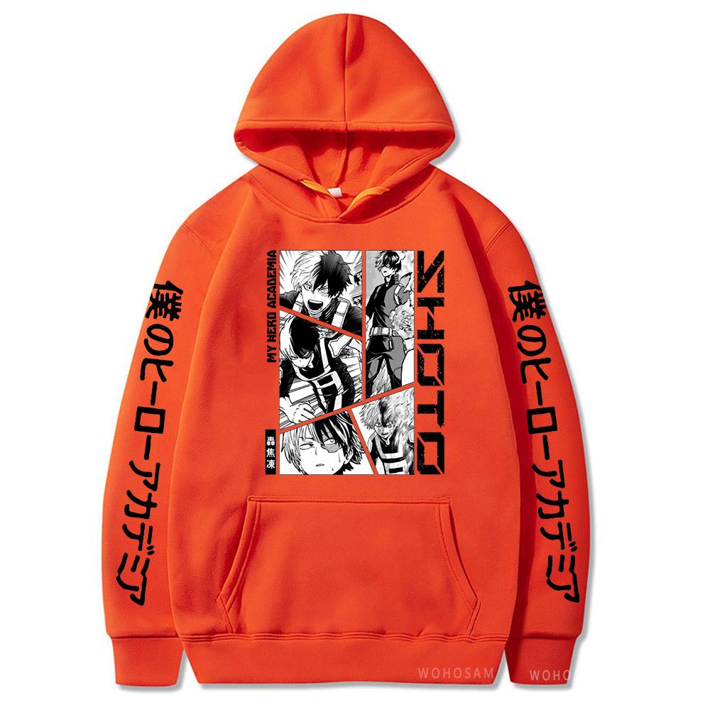 Мужские толстовки с принтом «My Hero Academy» в стиле аниме «Тодороки шото», пуловер с капюшоном в стиле Харадзюку в стиле хип-хоп, осенне-зимняя уличная одежда