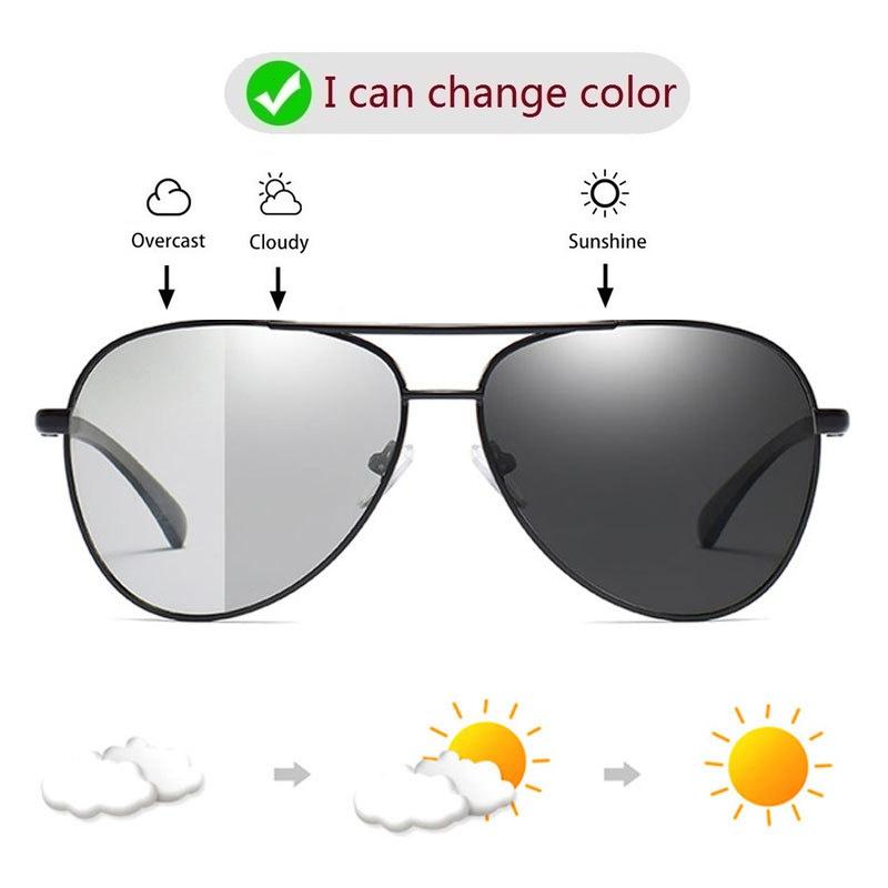 Photochromic Sunglasses Men Polarized Driving Chameleon Glasses Male Change Color Sun Glasses Day Night Vision Driver Eyewear