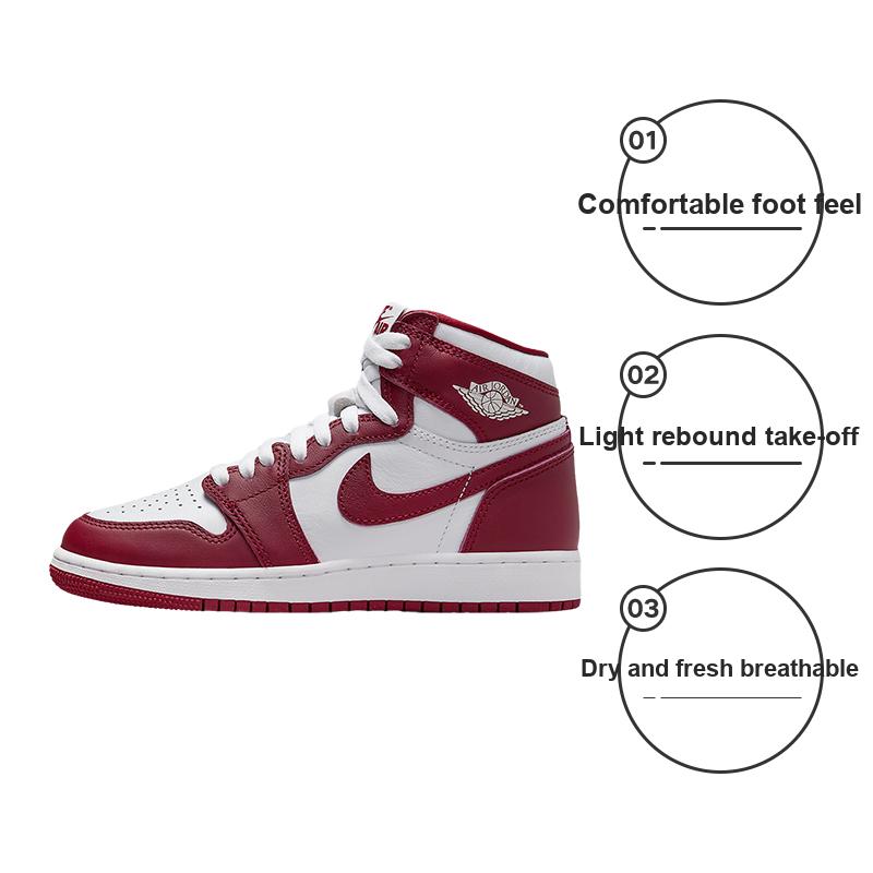 Air Jordan 1 Retro High OG GS Artisanal Red Детские кроссовки White Team-Red FD1437-160