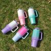 40oz Thermos Bottle Stainless Steel Cup Thermal Keeps Cold and Heat Water Bottle with Handle Rainbow Thermal Mug Car Leakproof