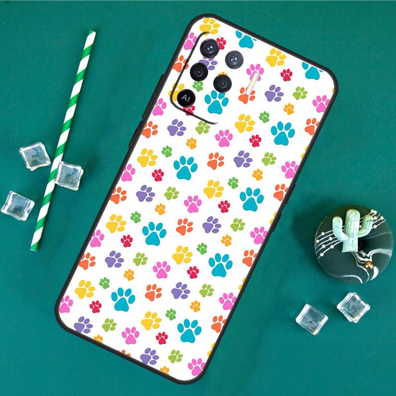 Чехол с лапкой собаки и кошки для Oppo A40 A60 A80 A16 A76 A96 A18 A38 A58 A78 A98 A91 A15 A17 A74 A94 A54 A57S