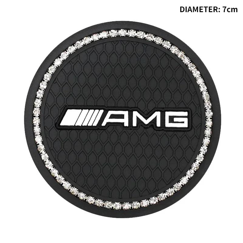 RAT2 Car Non-slip Water Cup Pad Diamond Rhinestone Bling Decoration For Mercedes Benz AMG GLC GLE GLB W205 W203 W211 W212 W213