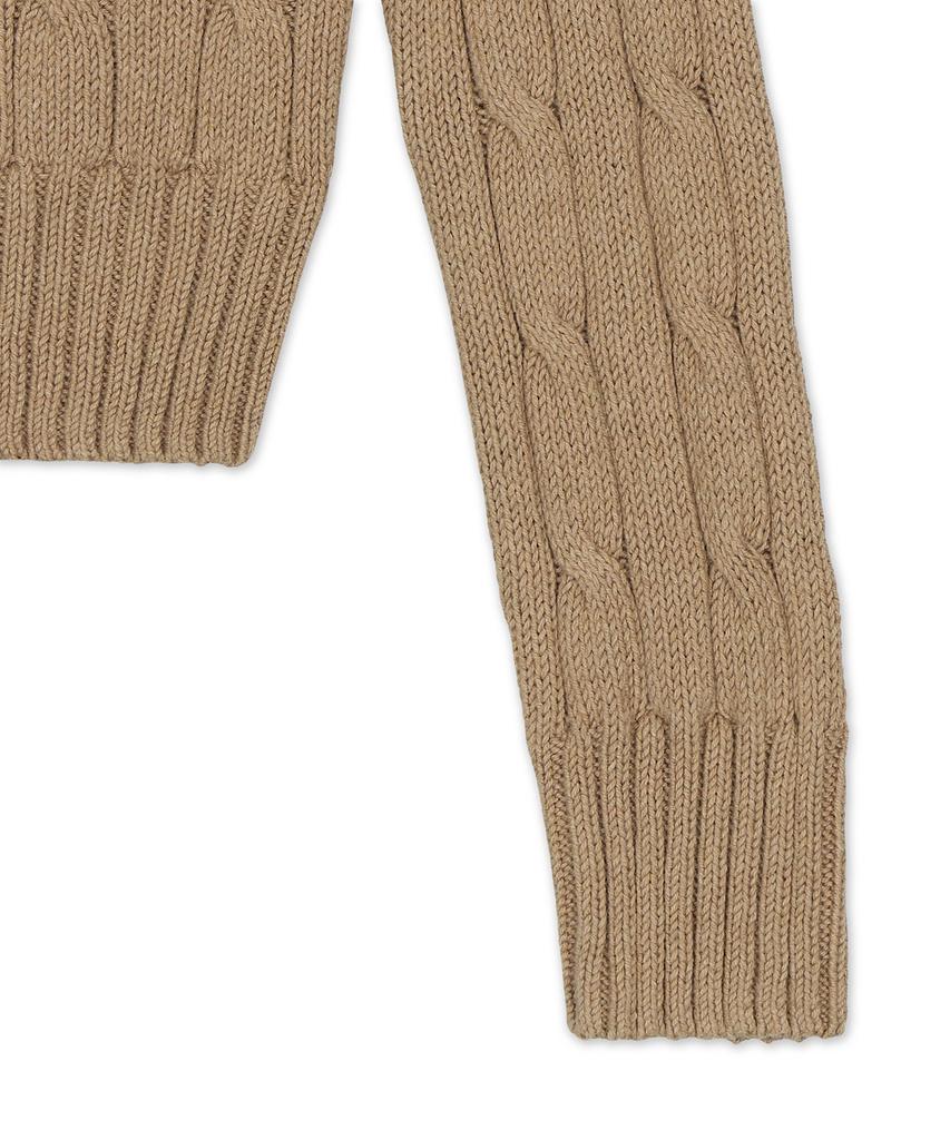 POLO RALPH LAUREN Cable Knit Cotton Crew Neck Sweater - Medium Beige