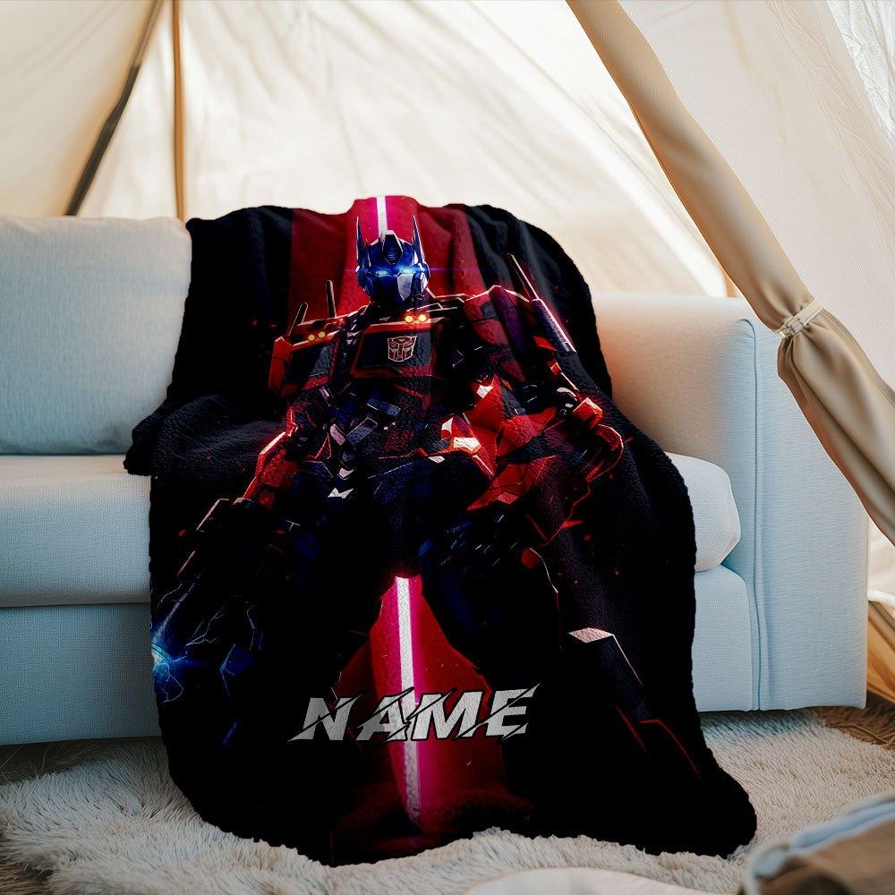 Transformers Outdoor Customize Your Name Blanket Soft Lightweight And Versatile For All Seasons Perfect For Travel Camping Picnics Sofa Office Bed